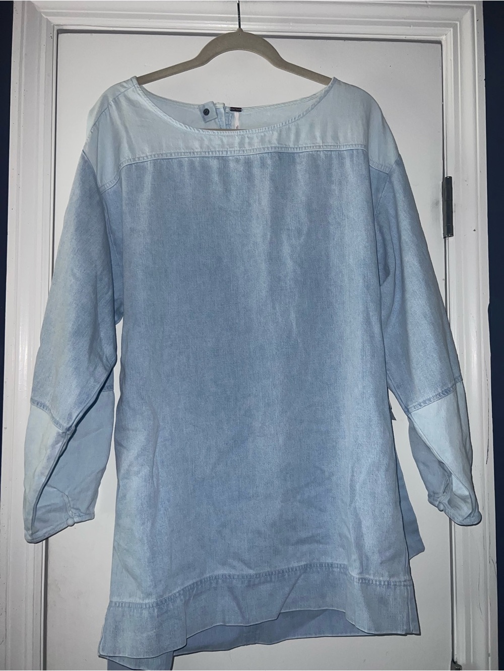 Free People Light Blue Denim Colored Midi Dress